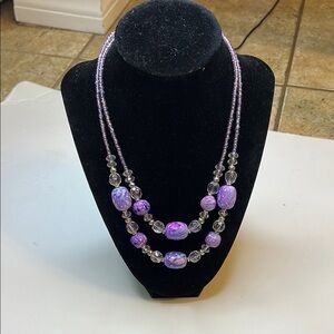 Purple acrylic Beaded Necklace